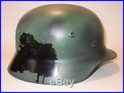 Original NAMED WWII German Army M35 Stahlhelm Helmet and Liner size 64