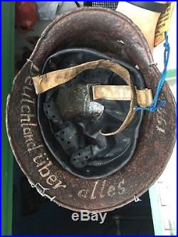 Original Nice Rare Quality WW2 German Eastfield Troops M-35 Helmet w. Certificate
