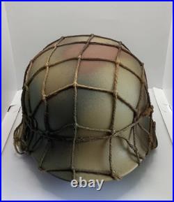 Original Refurbished German Helmet M40 WW2 Shell Size 64 Camo Paint & Net