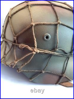 Original Refurbished German Helmet M40 WW2 Shell Size 64 Camo Paint & Net