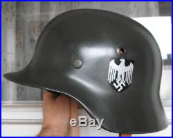 Original Restored German Helmet M35 WW2 German Helmet Original Leather Band