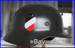 Original Restored German Helmet M35 WW2 German Helmet Original Leather Band