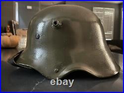 Original Restored German WW1 M18 Ear Cut Out Stahlhelm helmet