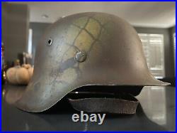 Original Restored German WW2 M42 Luftwaffe Stahlhelm Helmet in Normandy Camo