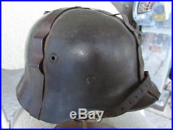 Original Stamped M40 German Camo Band Helmet Liner Chinstrap WW2 Badge Medal Pin