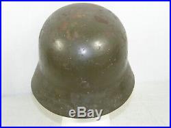 Original Untouched German Helmet M35 Overpaint Aluminum liner Germany WW2 Army