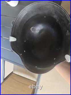 Original WW II m40 Helmet with Leather Strap hand made for a german soldier