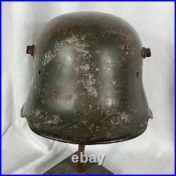 Original WW1 Painted German Helmet M16 M17 M18 Used Wwii Luftwaffe