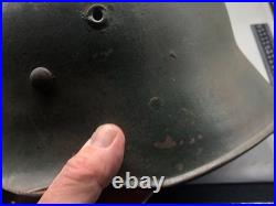 Original WW1 / WW2 German Transitional M16 Helmet Rare Variation KM helmet