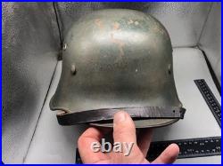 Original WW1 / WW2 German Transitional M16 Helmet Rare Variation KM helmet