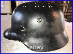 Original WW2 GERMAN Stahlhelm M40 HELMET ET64 with Liner & CHIN STRAP Evidence FBI