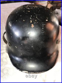 Original WW2 GERMAN Stahlhelm M40 HELMET ET64 with Liner & CHIN STRAP Evidence FBI