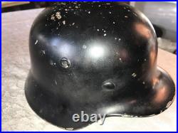 Original WW2 GERMAN Stahlhelm M40 HELMET ET64 with Liner & CHIN STRAP Evidence FBI