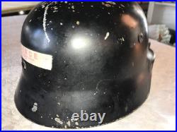 Original WW2 GERMAN Stahlhelm M40 HELMET ET64 with Liner & CHIN STRAP Evidence FBI