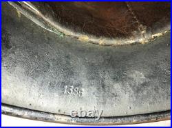 Original WW2 GERMAN Stahlhelm M40 HELMET ET64 with Liner & CHIN STRAP Evidence FBI