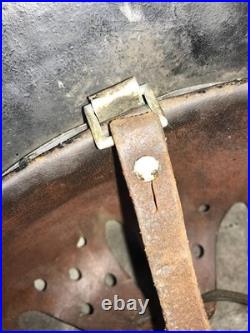 Original WW2 GERMAN Stahlhelm M40 HELMET ET64 with Liner & CHIN STRAP Evidence FBI