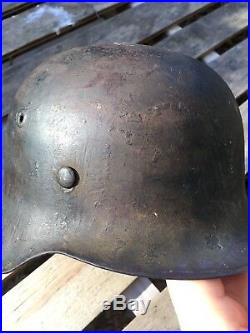 Original WW2 GI War Trophy German M42 WW2 Camo Helmet