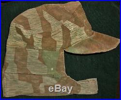 Original WW2 German Army Splinter Camo Elite Uniform Cap Hat no insignia helmet