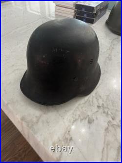 Original WW2 German Fire Defense Police Helmet Steel Helmet M34