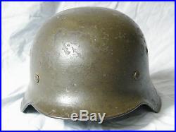 Original WW2 German Helmet Green Camo M40 SD Kriegsmarine Stahlhelm