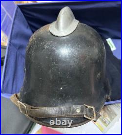 Original WW2 German Helmet WWII Steel Helmet Damaged w Liner & Strap Me