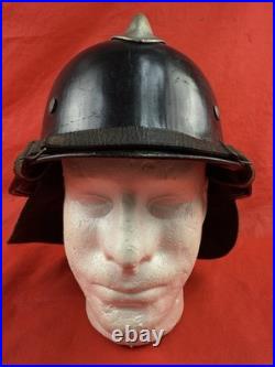 Original WW2 German M34 Fireman's Helmet With Comb & Neck Flap