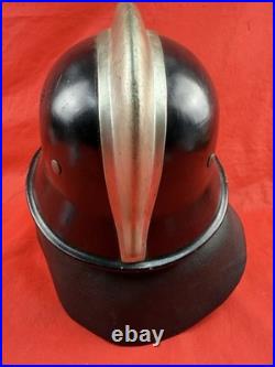 Original WW2 German M34 Fireman's Helmet With Comb & Neck Flap
