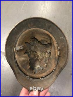 Original WW2 German M40 Helmet Q64 Folk Art Soldier American Flag Painted WOW