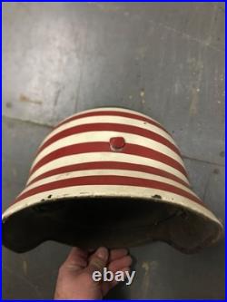 Original WW2 German M40 Helmet Q64 Folk Art Soldier American Flag Painted WOW