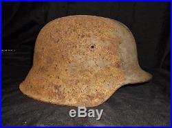 Original WW2 German M42 Helmet Dug From Germany Elite Hat Relic Uniform Cap Pin