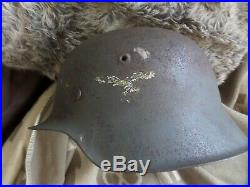 Original WW2 German M42 Luftwaffe SD Helmet Normandy found