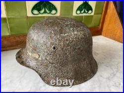 Original WW2 German M42 Winter Camo Helmet