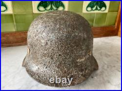 Original WW2 German M42 Winter Camo Helmet