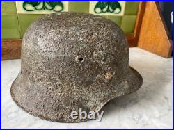 Original WW2 German M42 Winter Camo Helmet