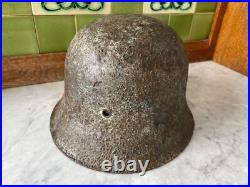 Original WW2 German M42 Winter Camo Helmet