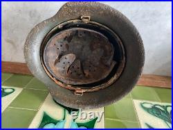 Original WW2 German M42 Winter Camo Helmet