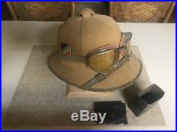 Original WW2 German Tropical Africa Corp Pith Helmet And Goggles Hard To Find