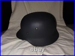 Original WW2 German m40 helmet shell ET64 refurbished with liner and chinstrap