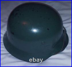 Original WW2 M40 German Helmet Size 64 Shell and Reproduction Liner