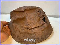 Original WW2 Normandy Relic German Army Wehrmacht Helmet Crushed by Tank #1