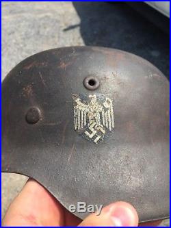Original WW2 WWII German M42 hkp66 Steel Helmet 66cm Shell EXC Condition