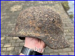Original WW2 WWII German soldier M40 Helmet relics from Kurland battlefield #84