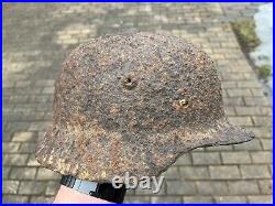 Original WW2 WWII German soldier M40 Helmet relics from Kurland battlefield #84