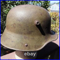 Original WWI ET64 Imperial German Stahlhelm Helmet M1916 WW1 MAILED BACK BY GI
