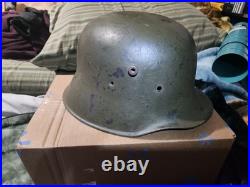 Original WWI German M18 Helmet Stalhelm WWII Finnish Reissue shell size 64
