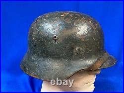 Original WWII German Army M35 DD Stahlhelm Combat Helmet 1940 reissue Vet item