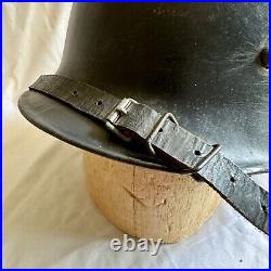 Original WWII German M34 Fire Luft Police Helmet Complete With Liner & Chinstrap