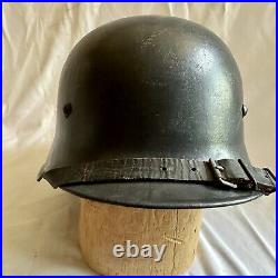 Original WWII German M34 Fire Luft Police Helmet Complete With Liner & Chinstrap