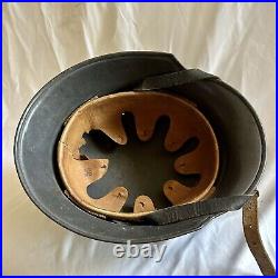 Original WWII German M34 Fire Luft Police Helmet Complete With Liner & Chinstrap