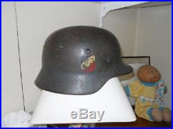 Original WWII German M35 LW dd helmet, shell and rivets, SE66